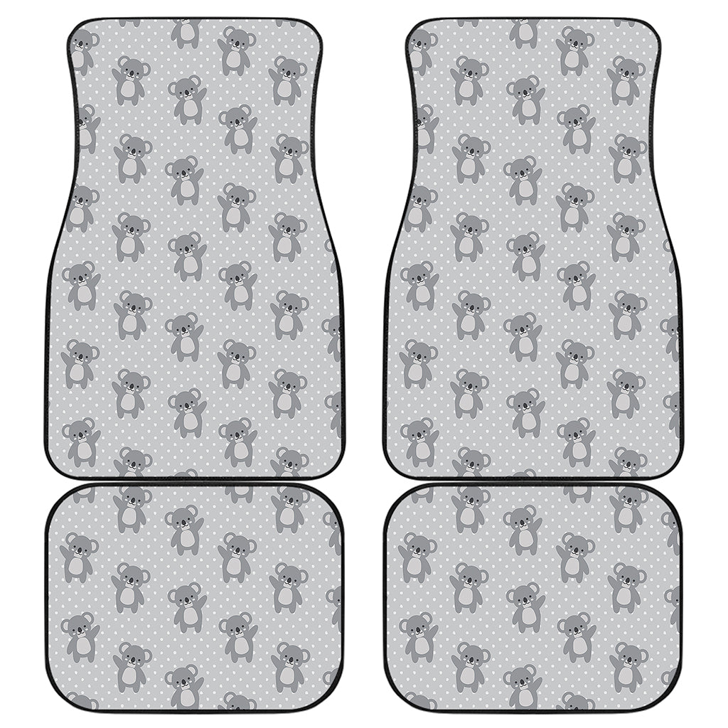 Grey Koala Pattern Print Front and Back Car Floor Mats