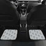 Grey Koala Pattern Print Front and Back Car Floor Mats