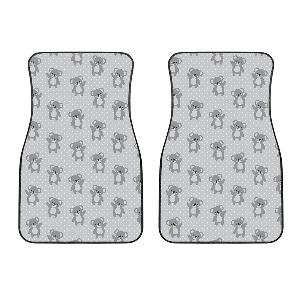 Grey Koala Pattern Print Front Car Floor Mats