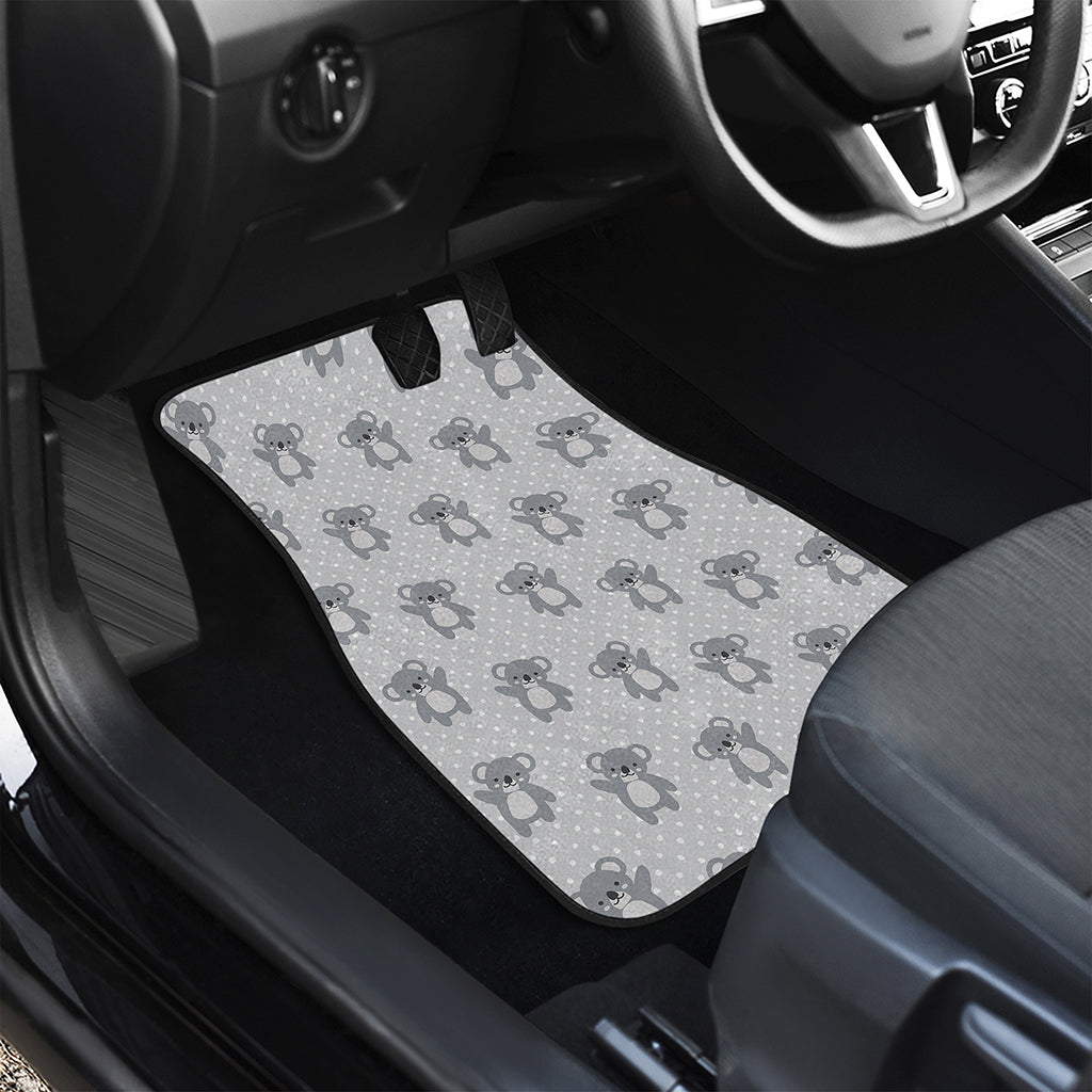 Grey Koala Pattern Print Front Car Floor Mats