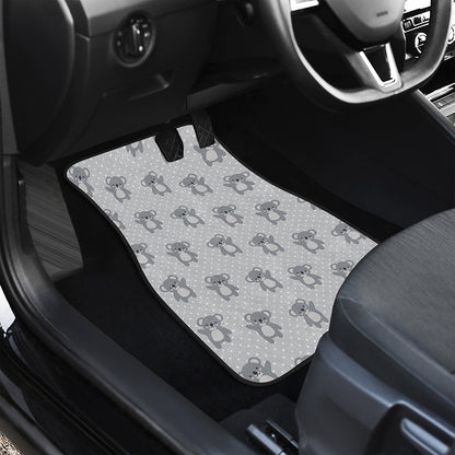 Grey Koala Pattern Print Front Car Floor Mats