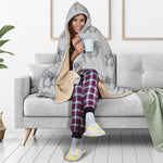 Grey Koala Pattern Print Hooded Blanket