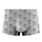 Grey Koala Pattern Print Men's Boxer Briefs