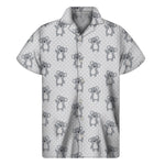 Grey Koala Pattern Print Men's Short Sleeve Shirt
