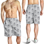Grey Koala Pattern Print Men's Shorts