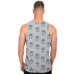 Grey Koala Pattern Print Men's Tank Top