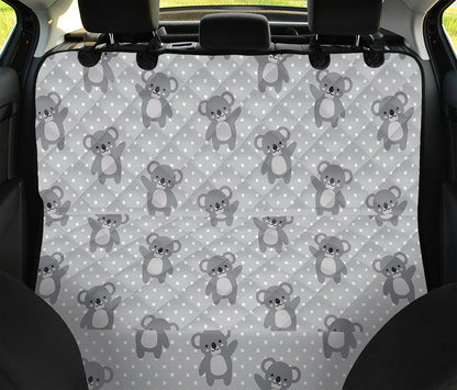 Grey Koala Pattern Print Pet Car Back Seat Cover