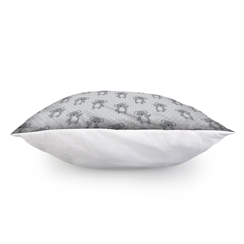 Grey Koala Pattern Print Pillow Cover