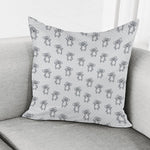 Grey Koala Pattern Print Pillow Cover