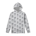 Grey Koala Pattern Print Pullover Hoodie