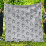 Grey Koala Pattern Print Quilt
