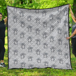 Grey Koala Pattern Print Quilt