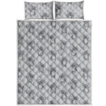 Grey Koala Pattern Print Quilt Bed Set
