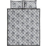 Grey Koala Pattern Print Quilt Bed Set