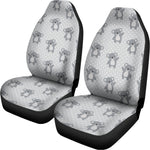 Grey Koala Pattern Print Universal Fit Car Seat Covers