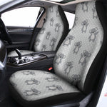 Grey Koala Pattern Print Universal Fit Car Seat Covers