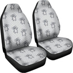 Grey Koala Pattern Print Universal Fit Car Seat Covers