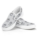 Grey Koala Pattern Print White Slip On Shoes