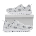 Grey Koala Pattern Print White Running Shoes