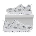 Grey Koala Pattern Print White Sneakers