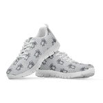 Grey Koala Pattern Print White Sneakers