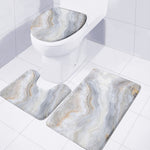 Grey Marble Print 3 Piece Bath Mat Set