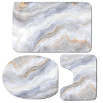 Grey Marble Print 3 Piece Bath Mat Set