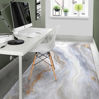 Grey Marble Print Area Rug GearFrost