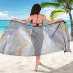 Grey Marble Print Beach Sarong Wrap