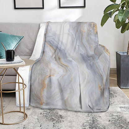 Grey Marble Print Blanket