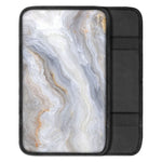 Grey Marble Print Car Center Console Cover