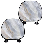Grey Marble Print Car Headrest Covers