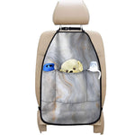 Grey Marble Print Car Seat Organizers
