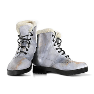 Grey Marble Print Comfy Boots GearFrost