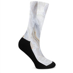 Grey Marble Print Crew Socks