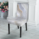 Grey Marble Print Dining Chair Slipcover