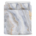 Grey Marble Print Duvet Cover Bedding Set