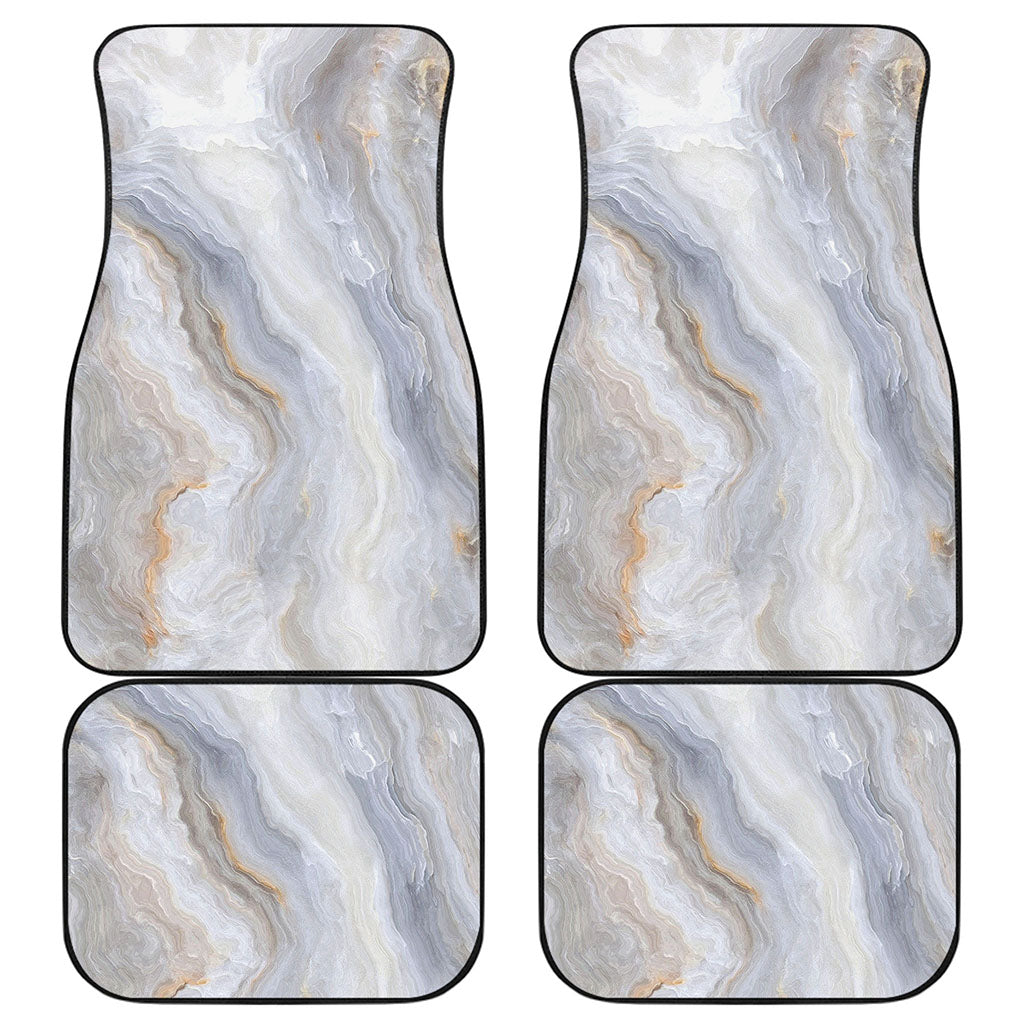 Grey Marble Print Front and Back Car Floor Mats