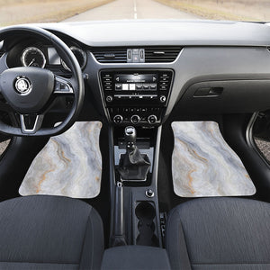 Grey Marble Print Front and Back Car Floor Mats