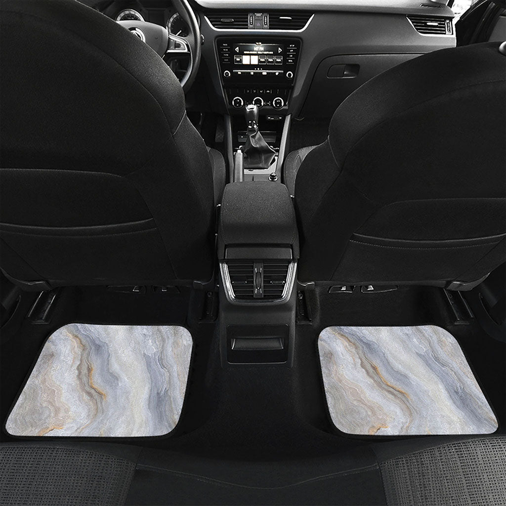 Grey Marble Print Front and Back Car Floor Mats