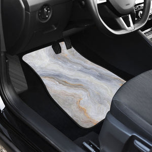 Grey Marble Print Front and Back Car Floor Mats