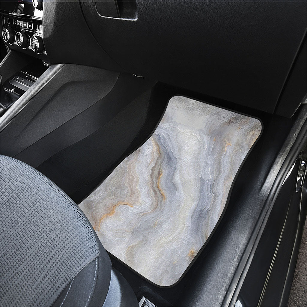 Grey Marble Print Front and Back Car Floor Mats