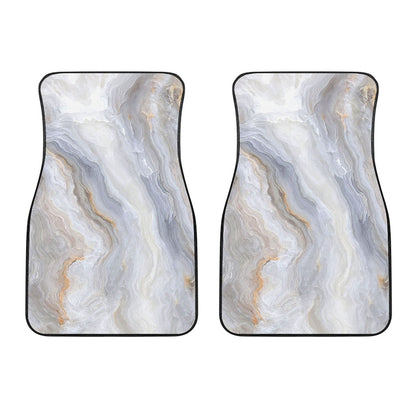 Grey Marble Print Front Car Floor Mats