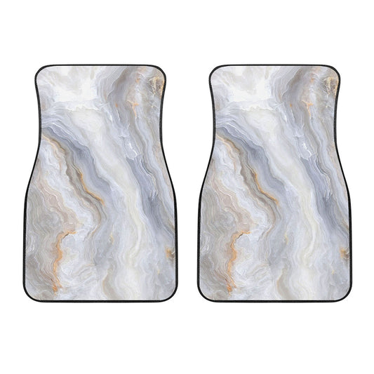 Grey Marble Print Front Car Floor Mats