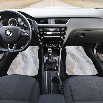 Grey Marble Print Front Car Floor Mats