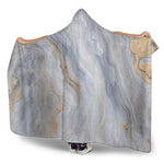 Grey Marble Print Hooded Blanket