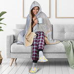 Grey Marble Print Hooded Blanket