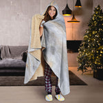 Grey Marble Print Hooded Blanket