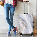 Grey Marble Print Luggage Cover