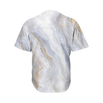 Grey Marble Print Men's Baseball Jersey